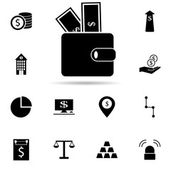 money in purse icon. Universal set of banking for website design and development, app development