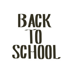 back to school label on white background