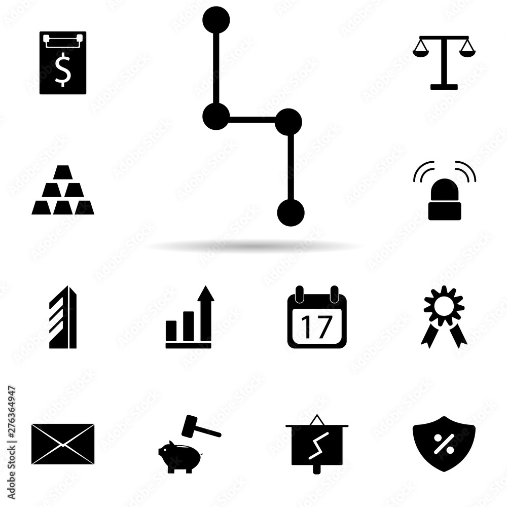 Aufkleber connected points icon. universal set of banking for website design and development, app development