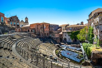 Roman Theatre of Catania in Sicily, Italy
