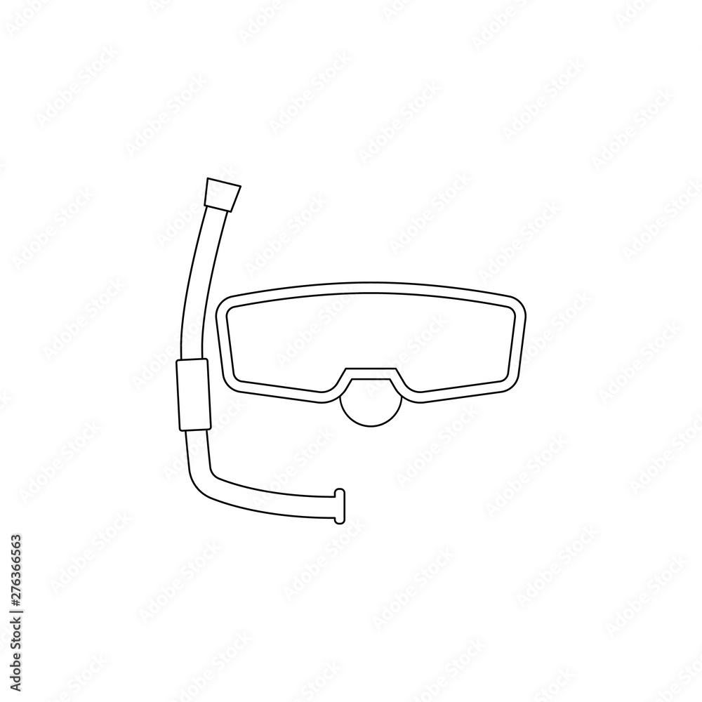 Poster mask for diving flat icon. element of summer for mobile concept and web apps icon. outline, thin lin