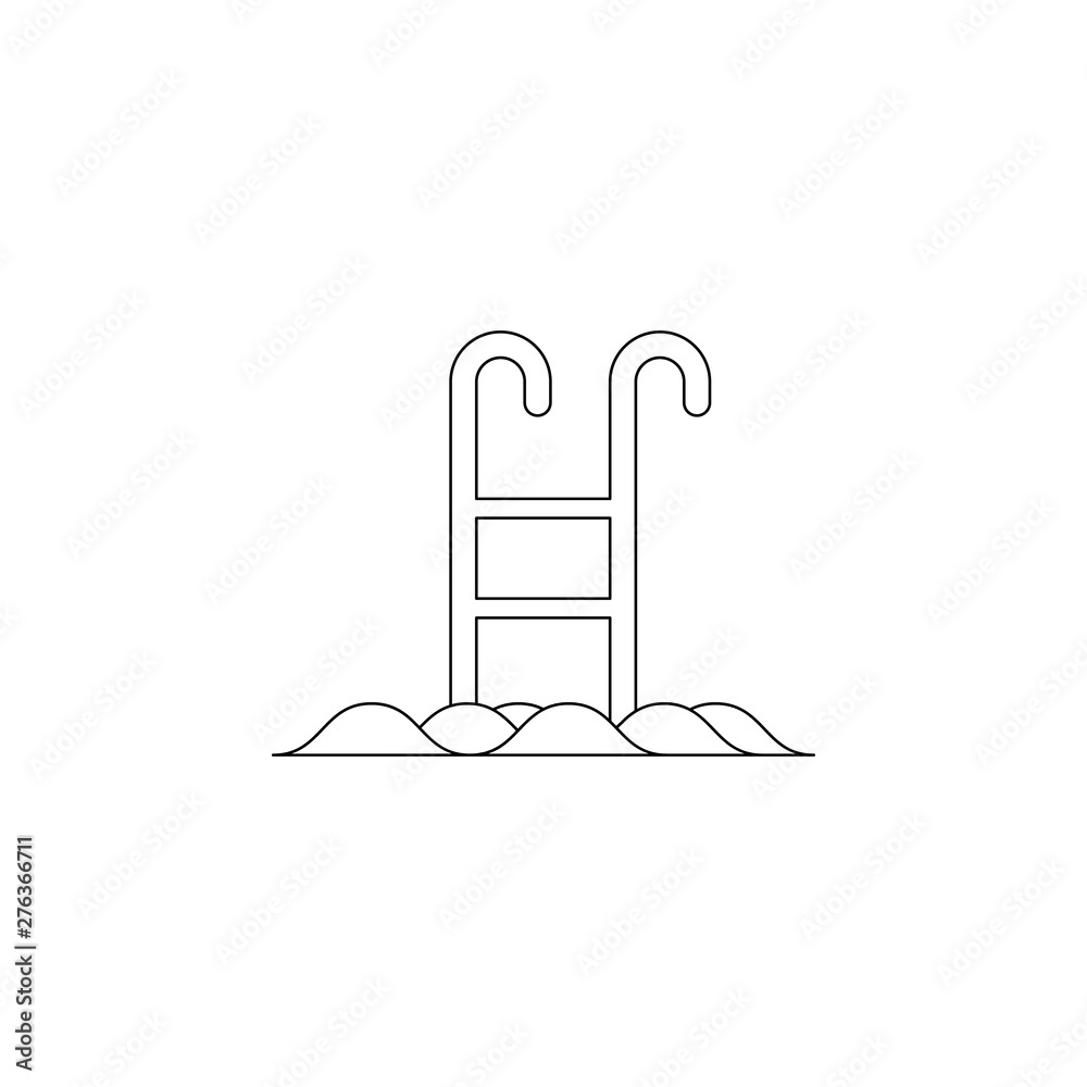 Poster stairs to the pool flat icon. element of summer for mobile concept and web apps icon. outline, thin 