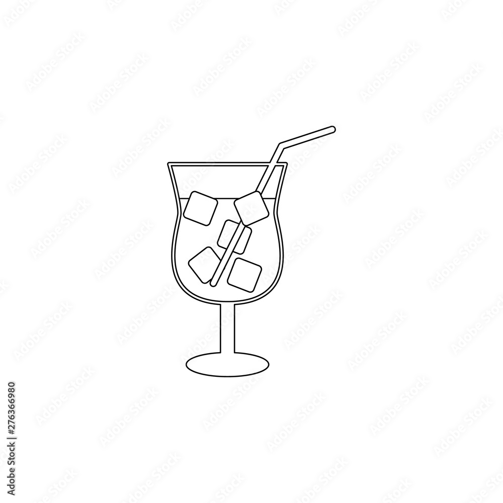 Poster soft drink flat icon. element of summer for mobile concept and web apps icon. outline, thin line ico
