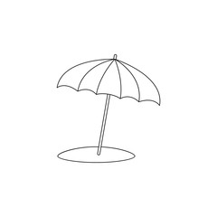 Beach umbrella flat icon. Element of summer for mobile concept and web apps icon. Outline, thin line icon for website design and development, app development