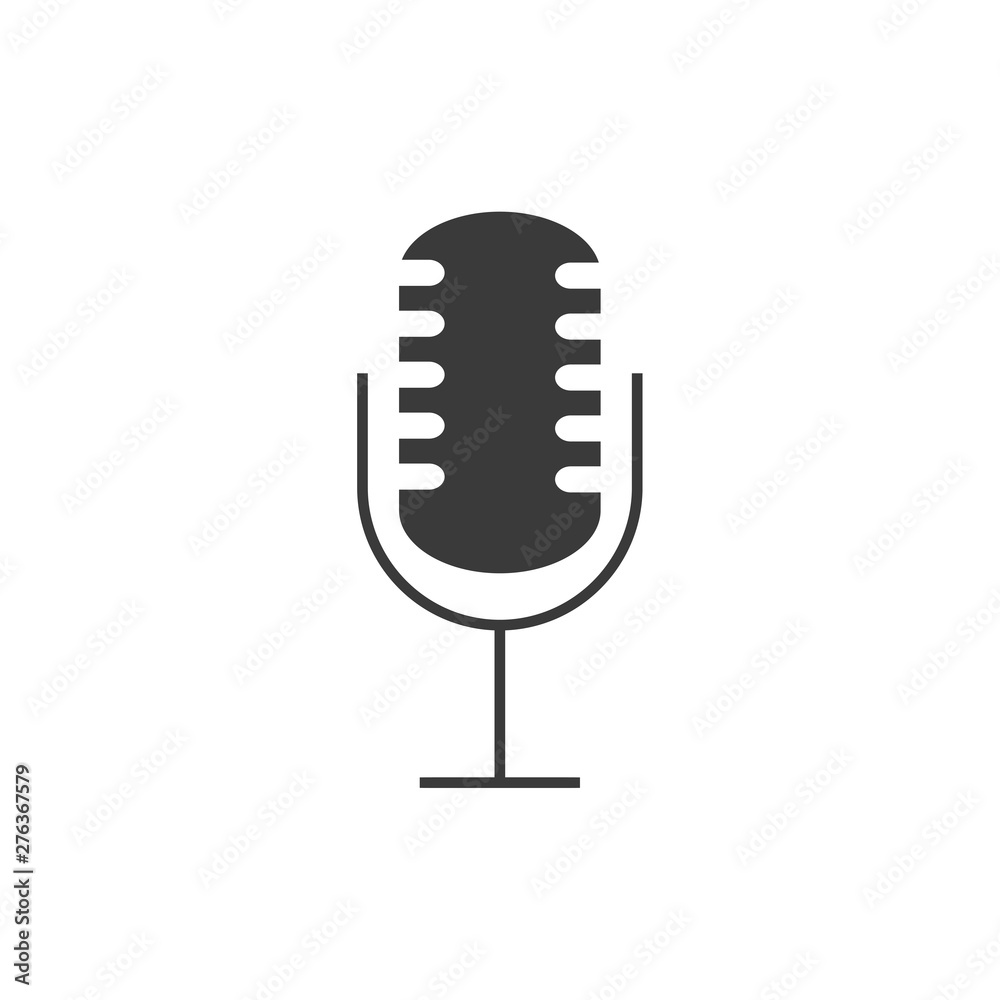 Poster microphone icon symbol template black color editable. simple logo vector illustration for graphic an