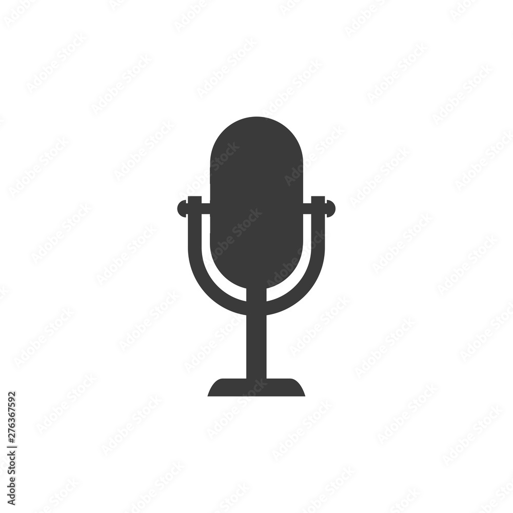 Aufkleber Microphone icon symbol template black color editable. simple logo vector illustration for graphic and web design.