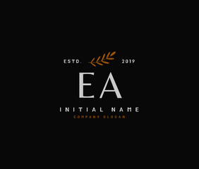 A A Beauty vector initial logo, handwriting logo of initial signature, wedding, fashion, jewerly, boutique, floral and botanical with creative template for any company or business.