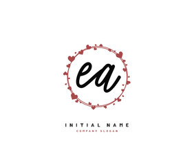 A A Beauty vector initial logo, handwriting logo of initial signature, wedding, fashion, jewerly, boutique, floral and botanical with creative template for any company or business.