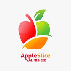 Apple fruit slice logo design