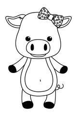 Pig cartoon design vector illustrator
