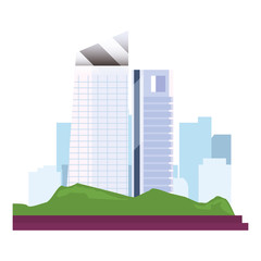 Obraz premium high building city towers park panorama