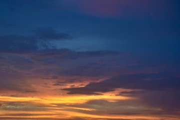 Naklejka na ściany i meble Beautiful colorful cloudy sunset