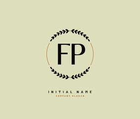 F P FP Beauty vector initial logo, handwriting logo of initial signature, wedding, fashion, jewerly, boutique, floral and botanical with creative template for any company or business.