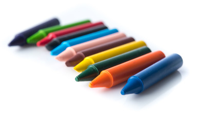 Fototapeta premium Close up of crayon isolated on white background