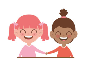 baby girls smiling on white background