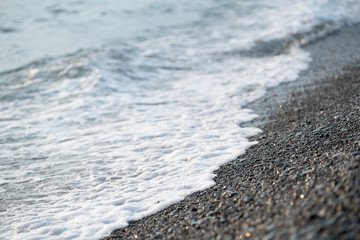 pebble beach of the black sea
