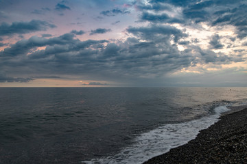 pebble beach of the black sea