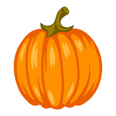 Cartoon illustration of ripe pumpkin.