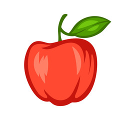 Cartoon illustration of ripe apple.
