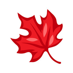Cartoon illustration of red maple leaf.