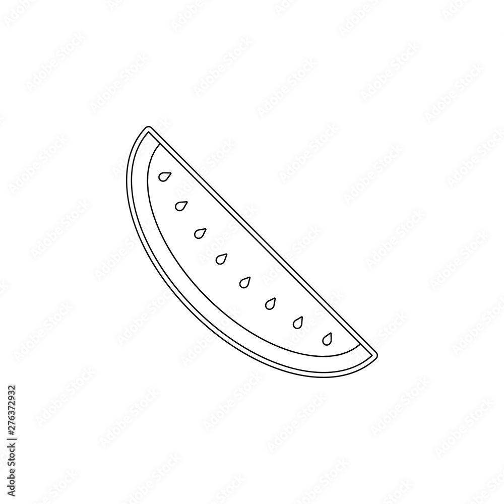 Aufkleber piece of watermelon colored icon. element of fruit for mobile concept and web apps icon. outline, th