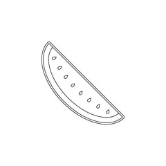 Piece of watermelon colored icon. Element of fruit for mobile concept and web apps icon. Outline, thin line icon for website design and development, app development
