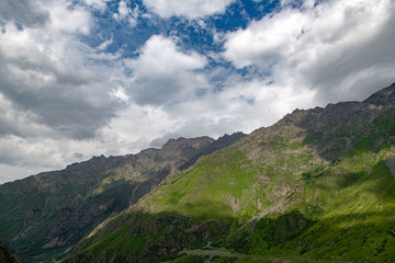 Fototapeta premium beautiful panoramas of the mountains against the sky and clouds