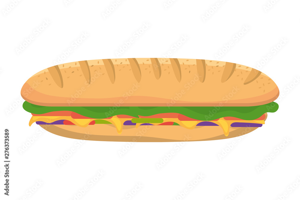 Poster isolated sandwich design vector illustrator