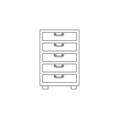 Chest of drawers flat icon. Element of furniture for mobile concept and web apps icon. Outline, thin line icon for website design and development, app development