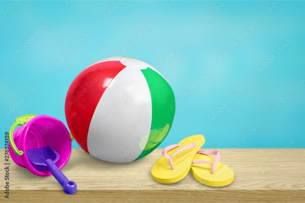 Canvas Prints Background with a beach ball in the sand