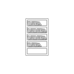 Fototapeta premium Bookcase flat icon. Element of furniture for mobile concept and web apps icon. Outline, thin line icon for website design and development, app development