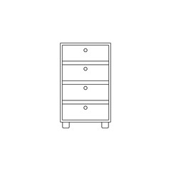 Chest of drawers flat icon. Element of furniture for mobile concept and web apps icon. Outline, thin line icon for website design and development, app development