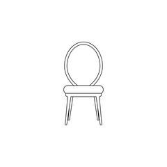 Soft classic chair flat icon. Element of furniture for mobile concept and web apps icon. Outline, thin line icon for website design and development, app development