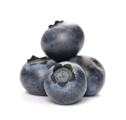 Blueberries macro isolated on white background