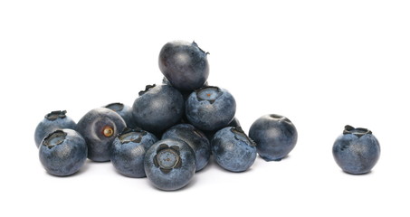 Blueberries macro isolated on white background