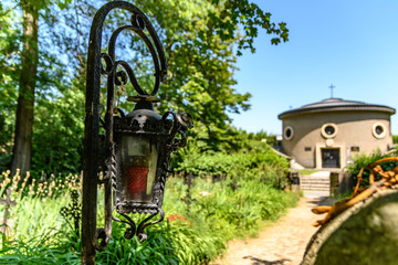 Lantern at the cemetery of the nameless, near Vienna, Austria