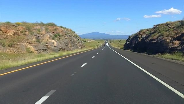 Driving Arizona Highway Interstate 40 Near Seligman