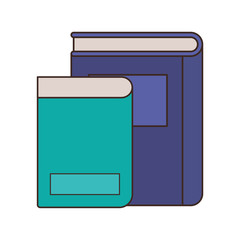 stack of books on white background