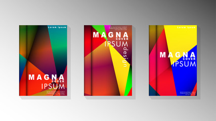 Geometric illustration style with gradients and transparency. book cover design