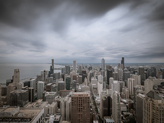 Chicago from above with a dramatic sky - travel photography