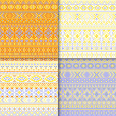 African, tribal ethnic motifs geometric patterns collection.