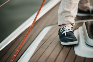 sports shoes with white sole for the yacht.