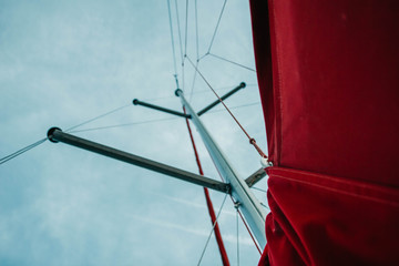 modern yacht mast in shipbuilding