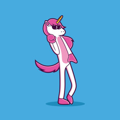 Unicorn is doing a cool dance