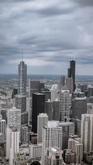 Foto op Plexiglas High Rise buildings of Chicago - aerial view - travel photography © 4kclips