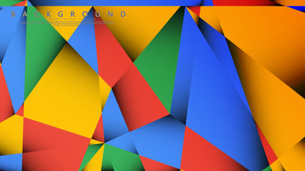 Background Vector of a Triangle with a combination of red yellow and green. Geometric illustration style with gradients and transparency.