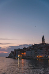 Fototapeta na wymiar rovinj city in croatia on sunset