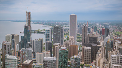 Naklejka na ściany i meble The Skyscrapers of Chicago - aerial view - travel photography