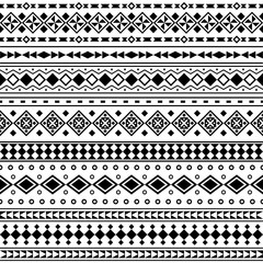 Stripe Ethnic Aztec Pattern design. Tribal ethnic seamless pattern Illustration vector in black and white color