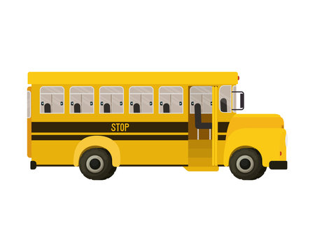 school bus color yellow isolated icon